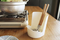 Japanese minimalist white kitchen multi-purpose cookware rack Pot cover cooking utensils storage rack