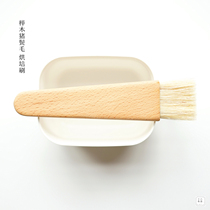 Beech pig sideburns Baking oil brush barbecue brush Butter brush Honey brush Kitchen tools Natural paint-free environmental protection