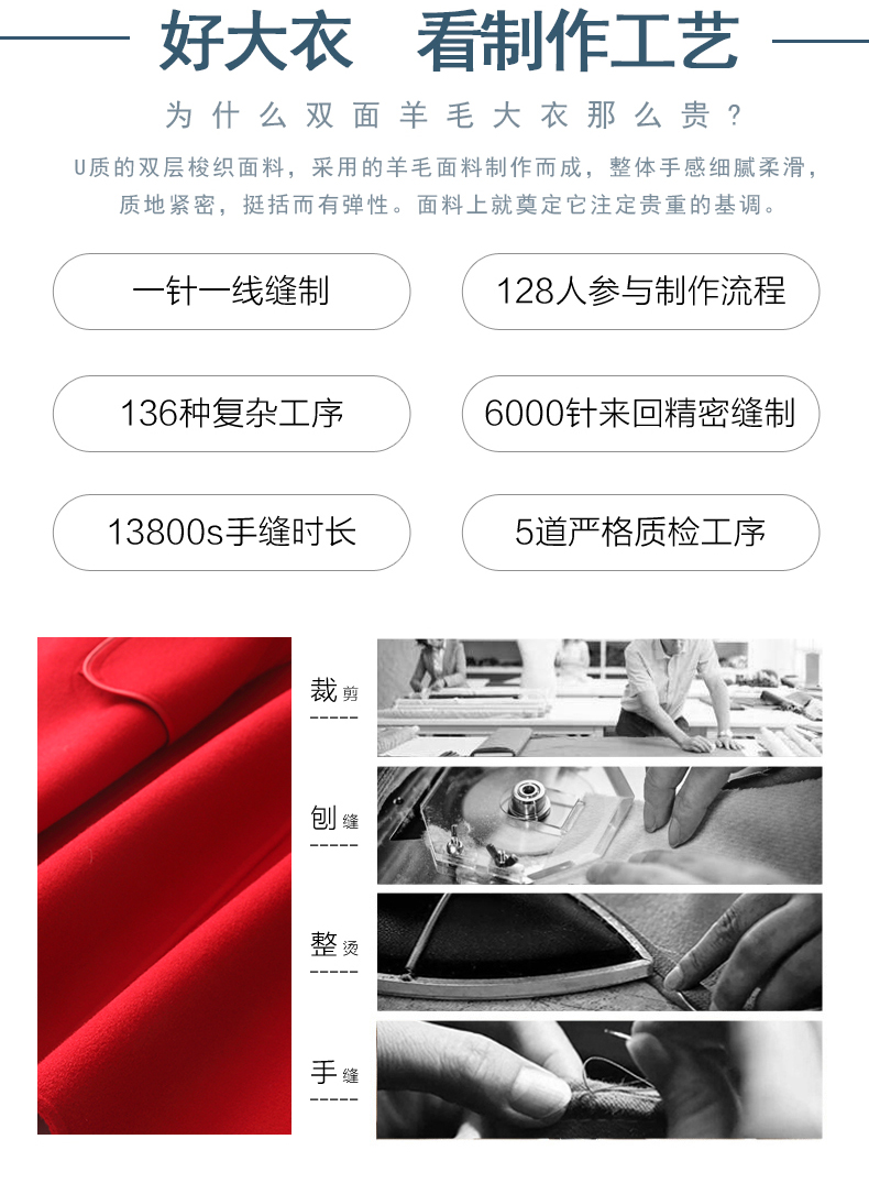 Áo khoác chống mùa cho phụ nữ Áo len mùa thu và mùa đông Phụ nữ mới 100% len nhung dài áo hai mặt dài - Accentuated eo áo măng tô nữ dáng dài