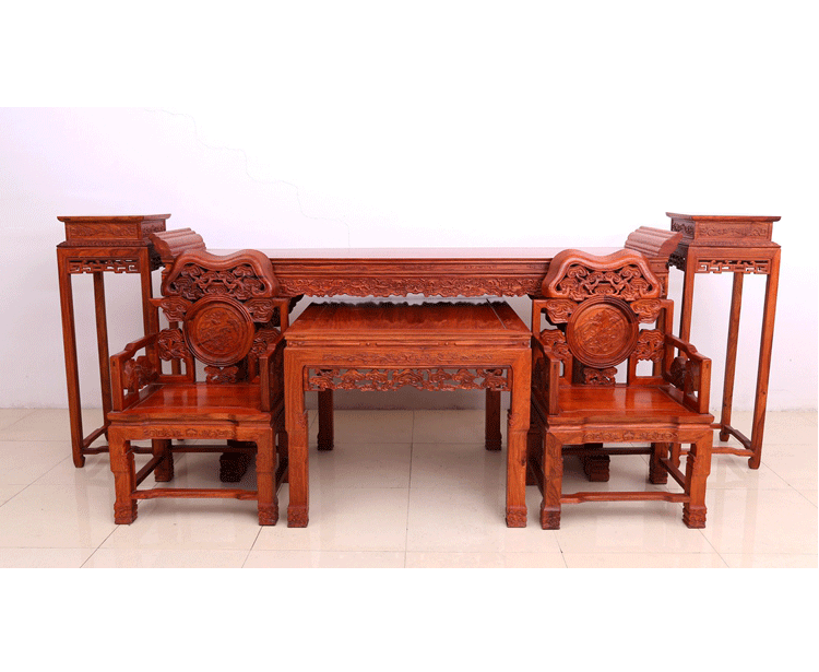 Nội thất gỗ gụ trong hội trường bốn sáu bộ bệ gỗ vững chắc hiên nhà tám bàn cổ tích kết hợp phòng khách phong cách Trung Quốc cho bàn - Bàn / Bàn 	bàn làm việc gỗ cổ điển	