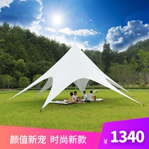 sibada Outdoor sky screen sunscreen shade hexagonal tent Picnic beach camp large base portable thickened shed