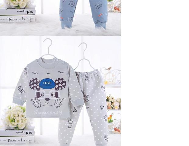 Đồ lót trẻ em nhiệt bộ cotton mỏng phần bé gái áo len cotton Bộ đồ ngủ mùa thu quần dài quần cộng với nhung dày đồ bơi bé trai