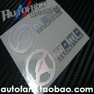 Italian MOMO racing supplies giant steering wheel logo ultra-thin metal applier with small stickup paper stickers