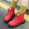 Children's Boots, Boys' Red Shoes, Cotton Boots, Girls' Genuine Leather Short Boots, Winter Velvet Cotton Shoes, Low-Top Animal Year