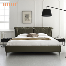 ULLLO Nordic master bedroom modern simple leather bed soft package Light luxury Italian 1 8-meter bedroom double wedding bed