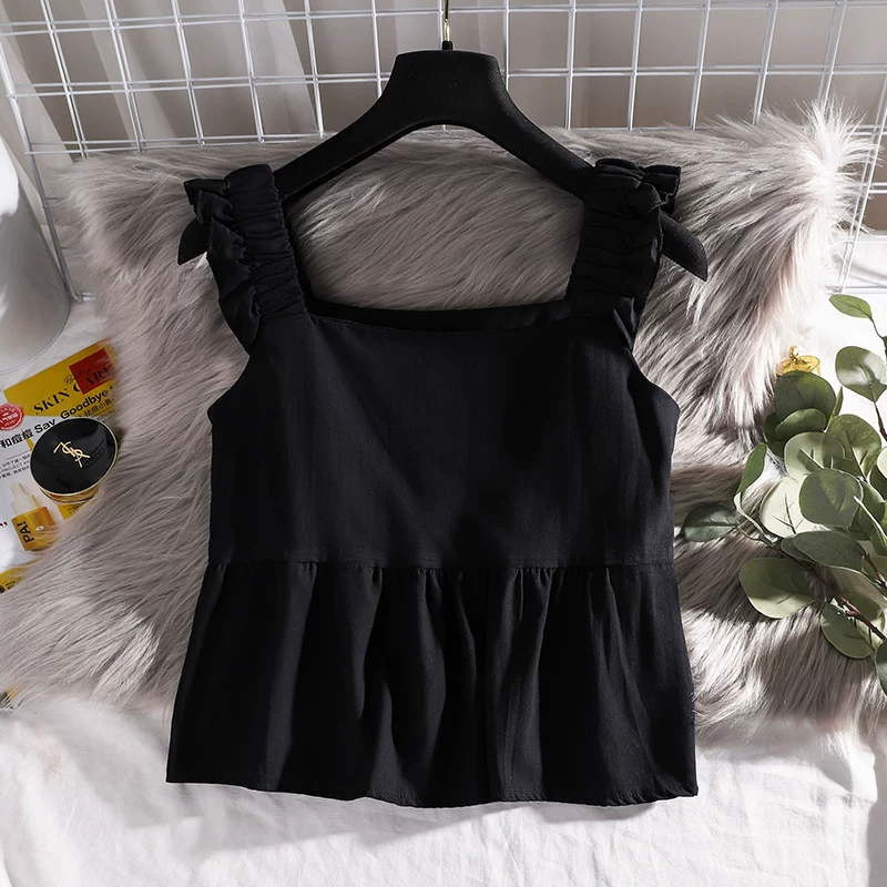 T-shirt, top with cups, tank top, fresh underwear as outerwear, blue straps sleevless, loose fit