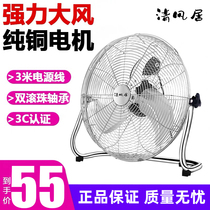 Qingfeng residence strong wind pure copper ground fan industrial shaking head electric fan High-Power fan household commercial desktop climbing fan