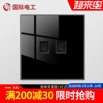 (Dual computer) 86 Dark fitting wall charged source hole 23 socket home switch socket panel full