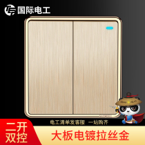 International Electrical Wall Switch Socket 86 Panel Household Electric Light Two-position Double Two-Open Double Control Switch