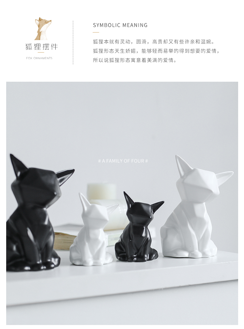 Nan sheng I and contracted ceramic household act the role ofing is tasted furnishing articles animals Nordic mesa adornment gift fox sitting room