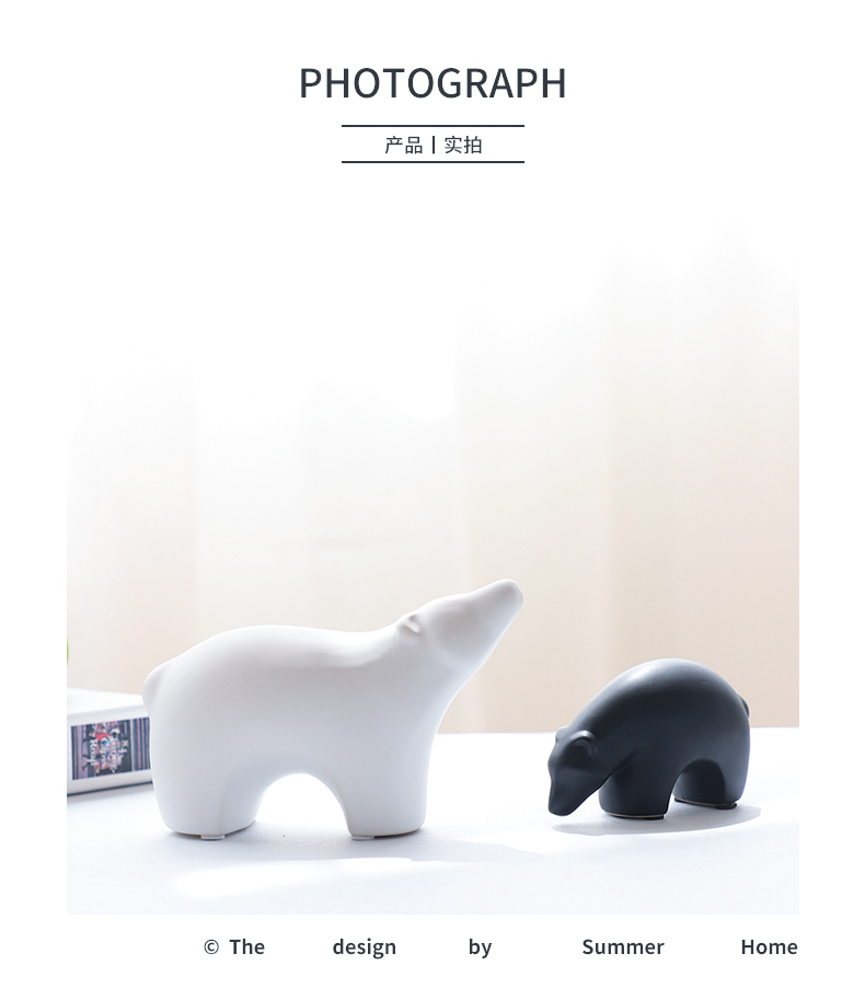 Nan sheng creative I and contracted mesa place sitting room adornment ceramics handicraft polar bear European animal