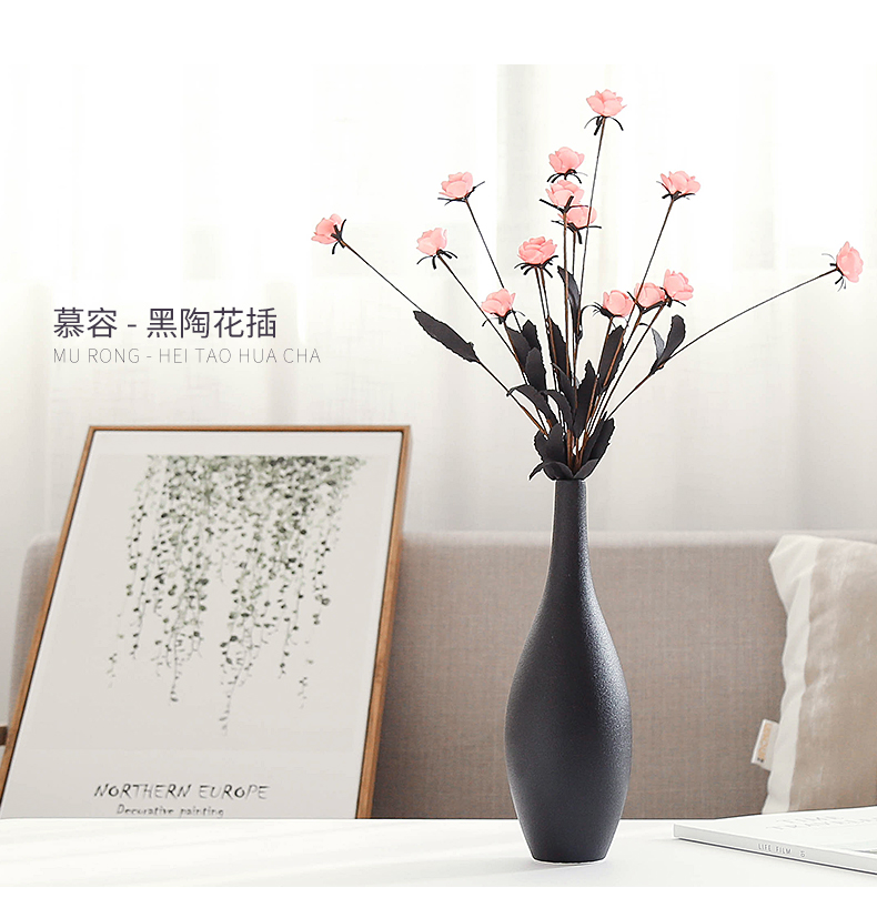 Modern new classical black ceramic vase household act the role ofing is tasted furnishing articles mesa adornment simulation flowers, dried flowers, flower arrangement