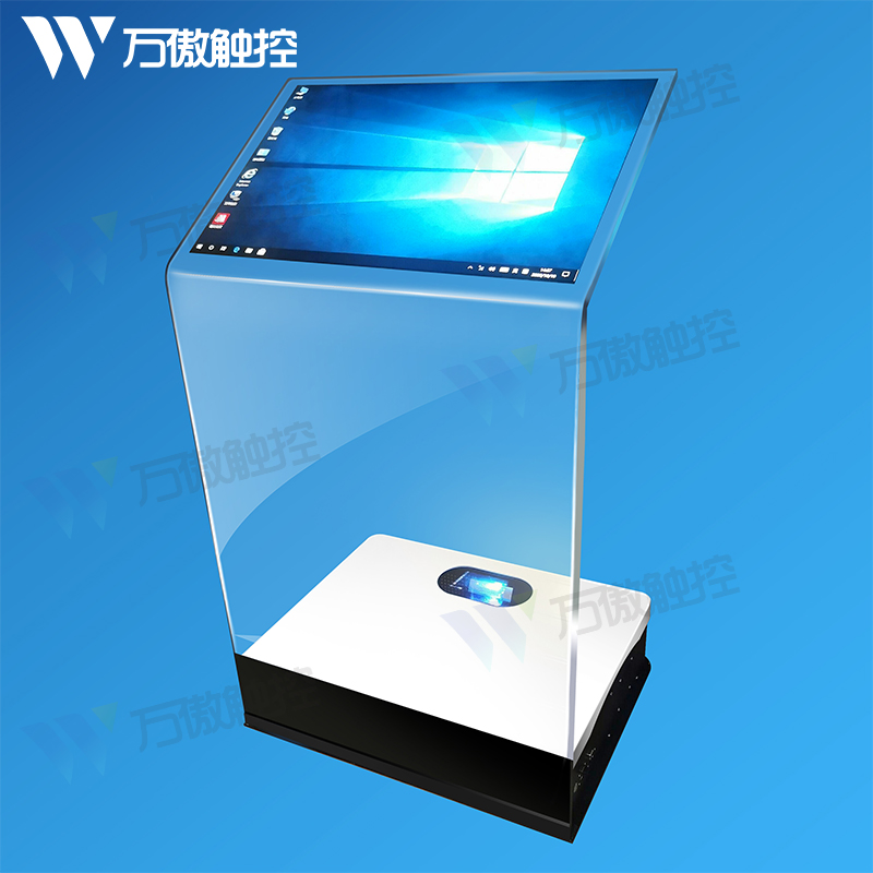 Multimedia suspension air-lying crystal platform transparent touch screen device flying screen software