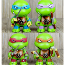 Q version of Teenage Mutant Ninja Turtles with weapons movable dolls doll model toys Car ornaments Cake baking accessories