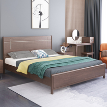 Modern minimalist light extravaganza 1 8 m solid wood double bed 1 5m home master bedroom with large size family high case storage wedding bed