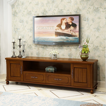 Solid wood TV cabinet Modern simple living room coffee table combination Small apartment oak storage cabinet low cabinet 1 5 meters 1 8
