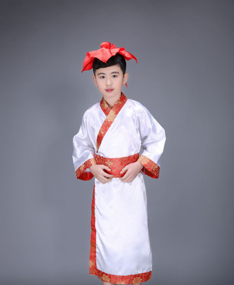 Trang phục lễ khai mạc bút thiếu nhi Hanfu Guoxue quần áo trẻ em lớp học sách thiếu nhi đệ tử quy tắc biểu diễn sân khấu quần áo trẻ em - Trang phục quần thể dục trẻ em