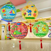 Kindergarten school classroom room decoration wall stickers blackboard Newspaper rope net woven charm Hanging area corner decoration materials
