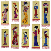 Kindergarten school store decoration pendant hanging wall stickers National style Corridor aisle Bamboo curtain hanging painting