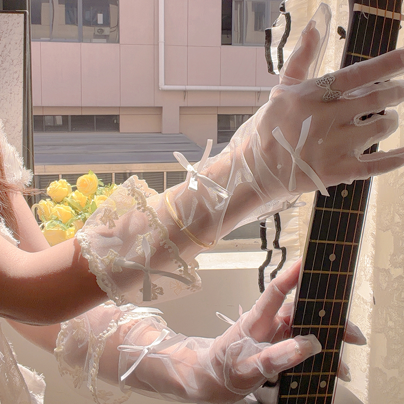 Fairy-Style Versatile Lolita Gloves, Dress French-Style Mesh Sleeves, Wedding Long Sleeves, Arm Coverings