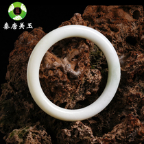 Xian Lantian Jade Bracelet Girls Thin Round Bar Bracelet Live Jade Beauty Bar Bracelet with Certificate