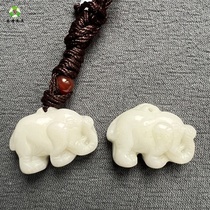 Shaanxi Xian natural blue field jade white jade elephant pendant pendant for men and women jade necklace bracelet accessories