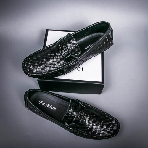 潮仁区 Летняя плетеная черная спортивная обувь в английском стиле, из натуральной кожи, мягкая подошва, в британском стиле