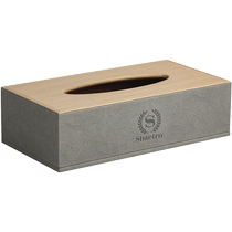 Hotel tissue box customized logo leather commercial office company hotel simple light luxury high-end napkin tissue box