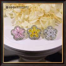 hhh high-end water drill button cardiovert shirt blouse blouse blouse with dress zircons stone female buckle crystal button diy flower