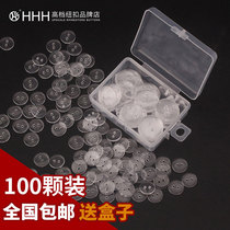 HHH upscale button button button 100 lap invisible back external energy transparent plastic resin round small button