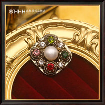 HHH high-end water drill button natural fresh water pearl cardiovert jacket sweater female buckle subblouse button diy square