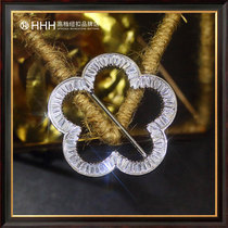 HHH High-end Zircon Button Crystal Silk Scarf Button Down Hem Clothing Corner Buckle Snap Day Character Button Woman Decoration Knotted Clasp