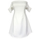 Thai trendy brand 2023 spring and summer new white one-line collar mini dress raglan strapless A-line dress