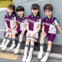 School Uniform Suit Summer Elementary School Kids 2019 New Children Class Clothes Sports Pure Cotton Compassionate Kindergarten Summer Garden Wear