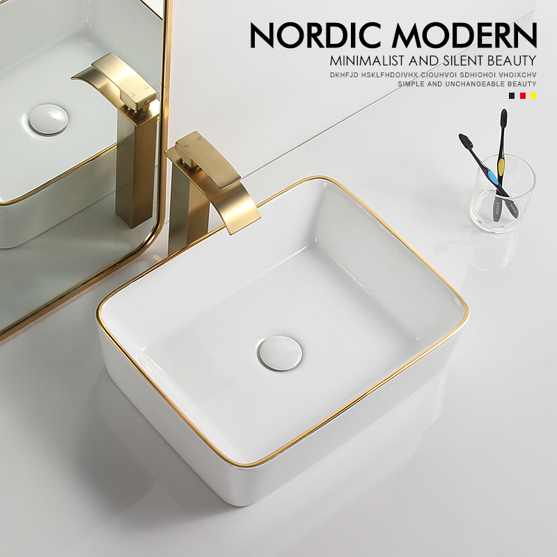 Nordic Light Luxury Phnom Penh Washing Basin Balcony with small size ceramic pelvis basin