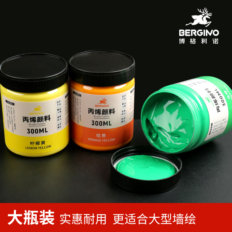 Boglino 300ml propylene pigment drawing tool suit diy hand painted wall painted special painted gold white children textile painting waterproof sunscreen not falling out of color glass painting dyeing and dyeing