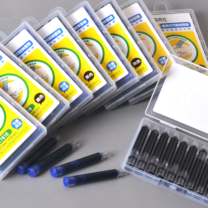 50 clothes for morning light AIC47618 pen ink sack 3rd grade black blue straight liquid type replaceable ink sack refill ink guts color cartoon beginners pen ink wholesale