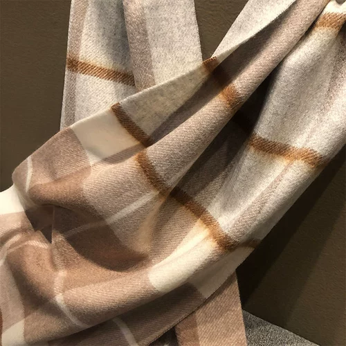 Кашемировый удерживающий тепло зимний кофейный шарф для друга, легкий роскошный стиль