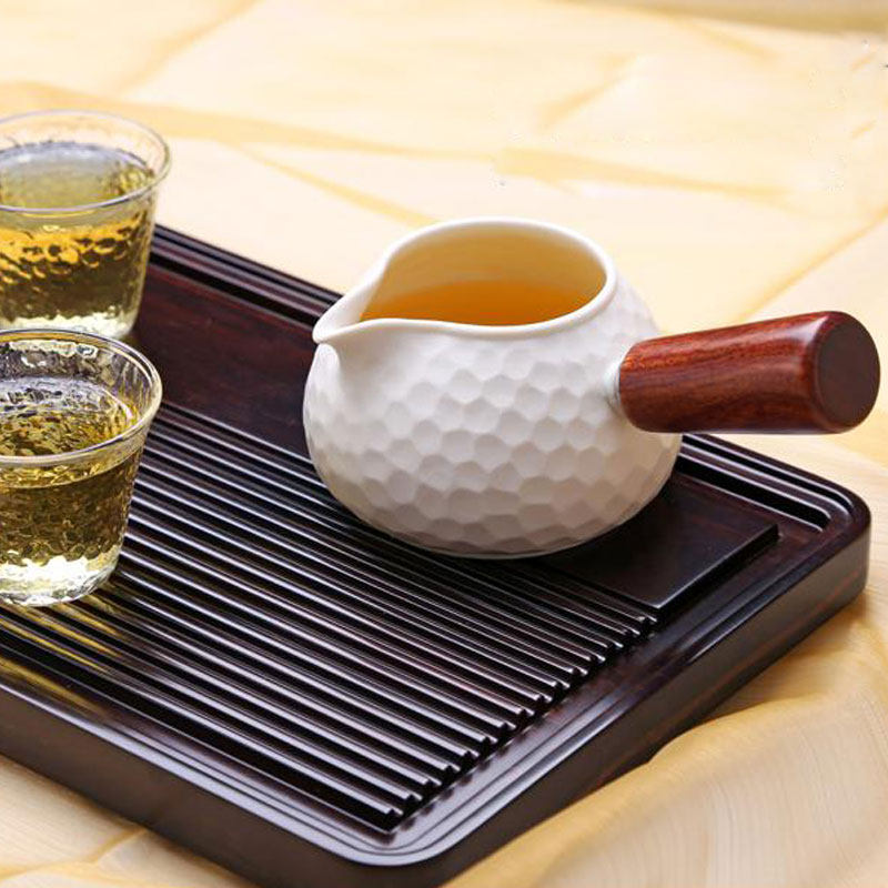 Reading things Taiwan Yilong Hammer Road Cup Ceramic male Cup Rosewood side tea divider kung fu tea set
