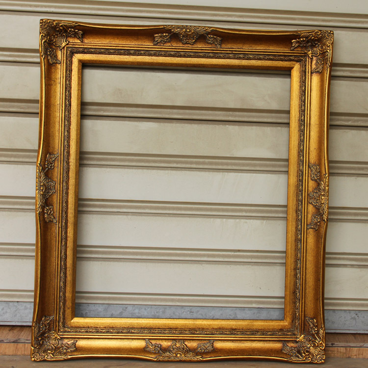 European-Style Solid Wood Picture Frame Oil Painting Antique Gold Distressed Picture Frame Photo Frame Width 9cm Thickness 4.7