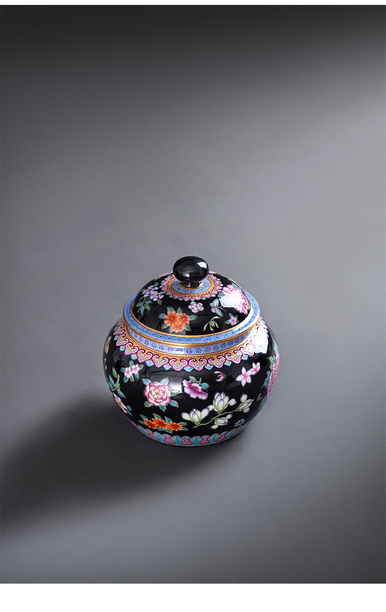 Porcelain kung fu on the peony flower is small black tea as cans ceramic checking hand - made of high - end small place tea pot