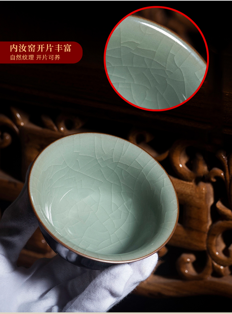 Jingdezhen ceramic sample tea cup hand - made kung fu tea cups ji ye, blue glaze up market metrix cup single cup size