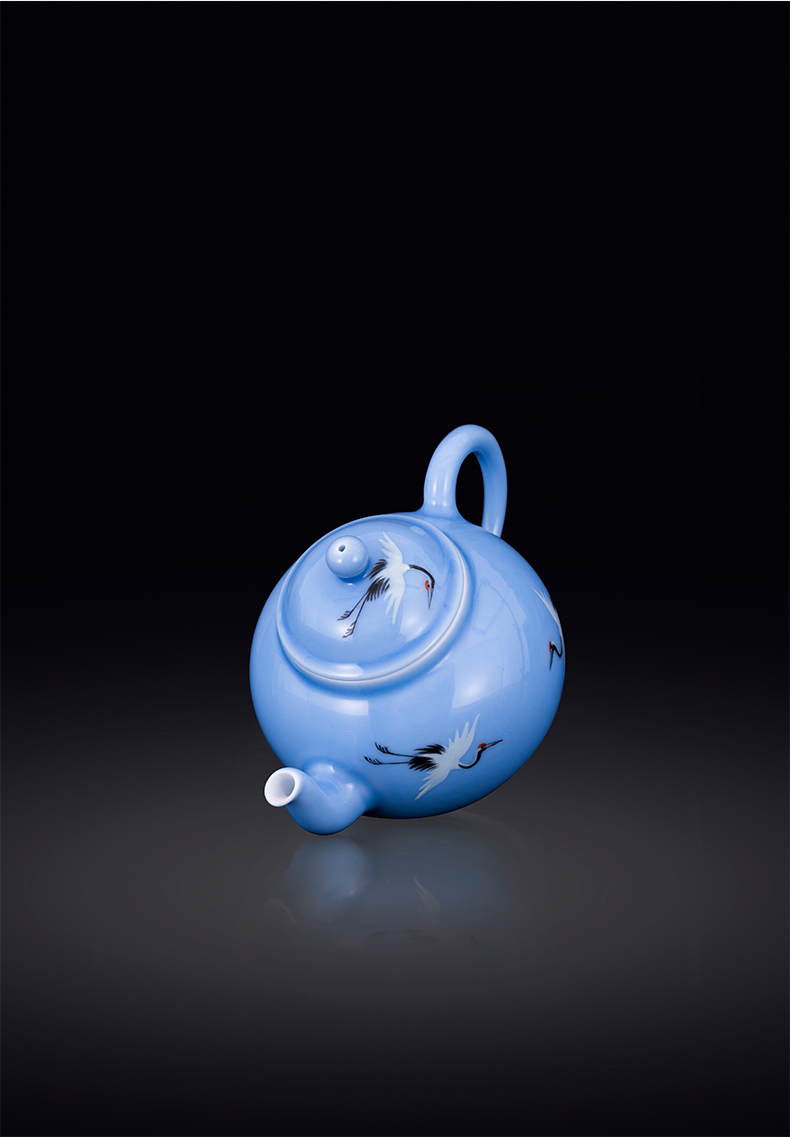 Porcelain on kung fu crane, jingdezhen ceramic teapot all hand kung fu tea box, little teapot teapot