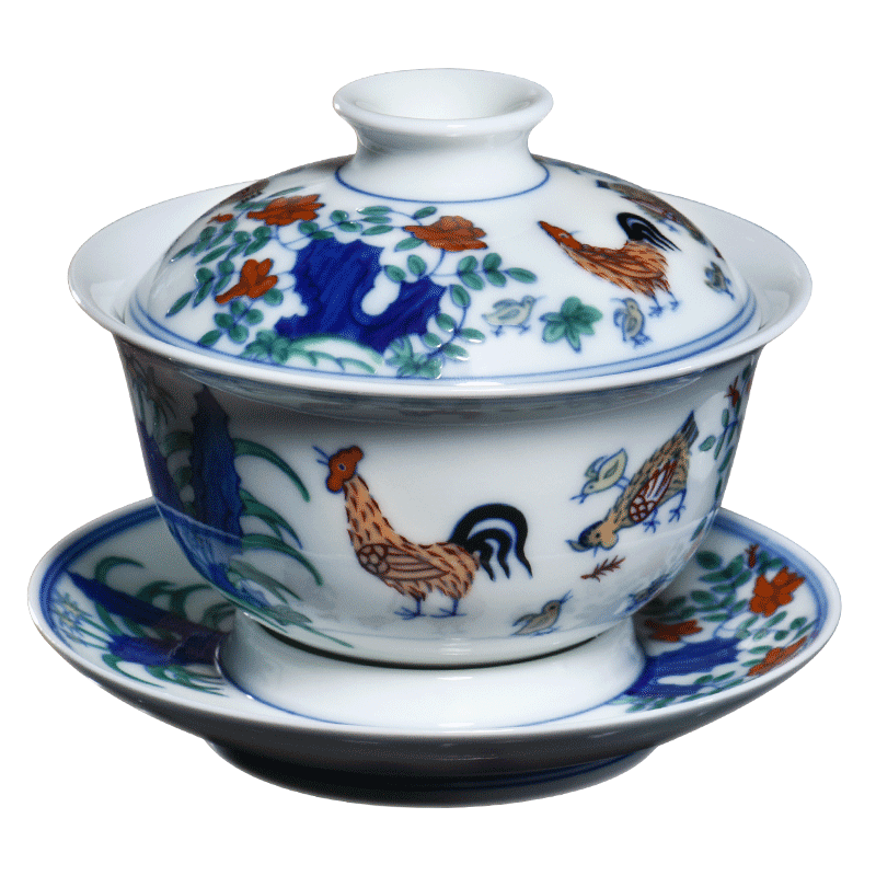 Ming chenghua chicken color bucket cylinder of jingdezhen manual archaize kung fu tea set hand - made master cup sample tea cup