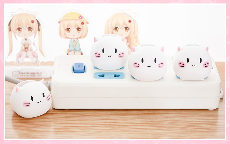 Moeyu Meng Yu ban đầu xung quanh đầu mèo sạc đầu anime PVC mềm bọc cao su cắm bảo vệ hai nhân dân tệ - Carton / Hoạt hình liên quan ảnh nhãn dán