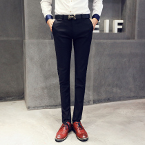 Winter Western pants mens western suit pants business casual little feet 100 hitch suit pants male Korean version with straight cylinder trend