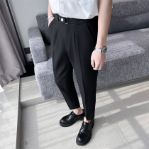 Ice Silk Pants Summer Mens Pants With High Sense Superior West Clothing Pants Small Feet Straight Barrel Business Commuter Mens Summer