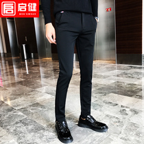 Spring and autumn pants male Korean version of the trend is handsome and casual pants hair stylist body elasticity thin feet trousers