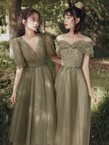 Bridesmaid 2021 new spring and autumn art test dress temperament host dress fairy spirit graduation sister Group dress