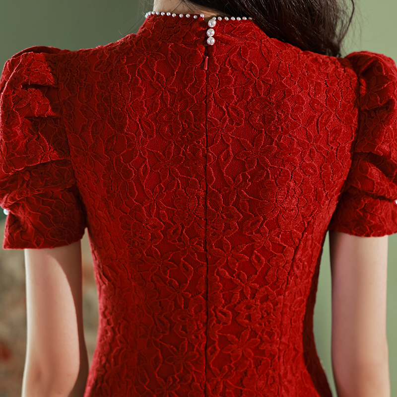 Evening dress, cheongsam, wedding dress, summer skirt, Chinese style, bright catchy style, suitable for teen Evening dress, cheongsam, wedding dress, summer skirt, Chinese style, bright catchy style, suitable for teen